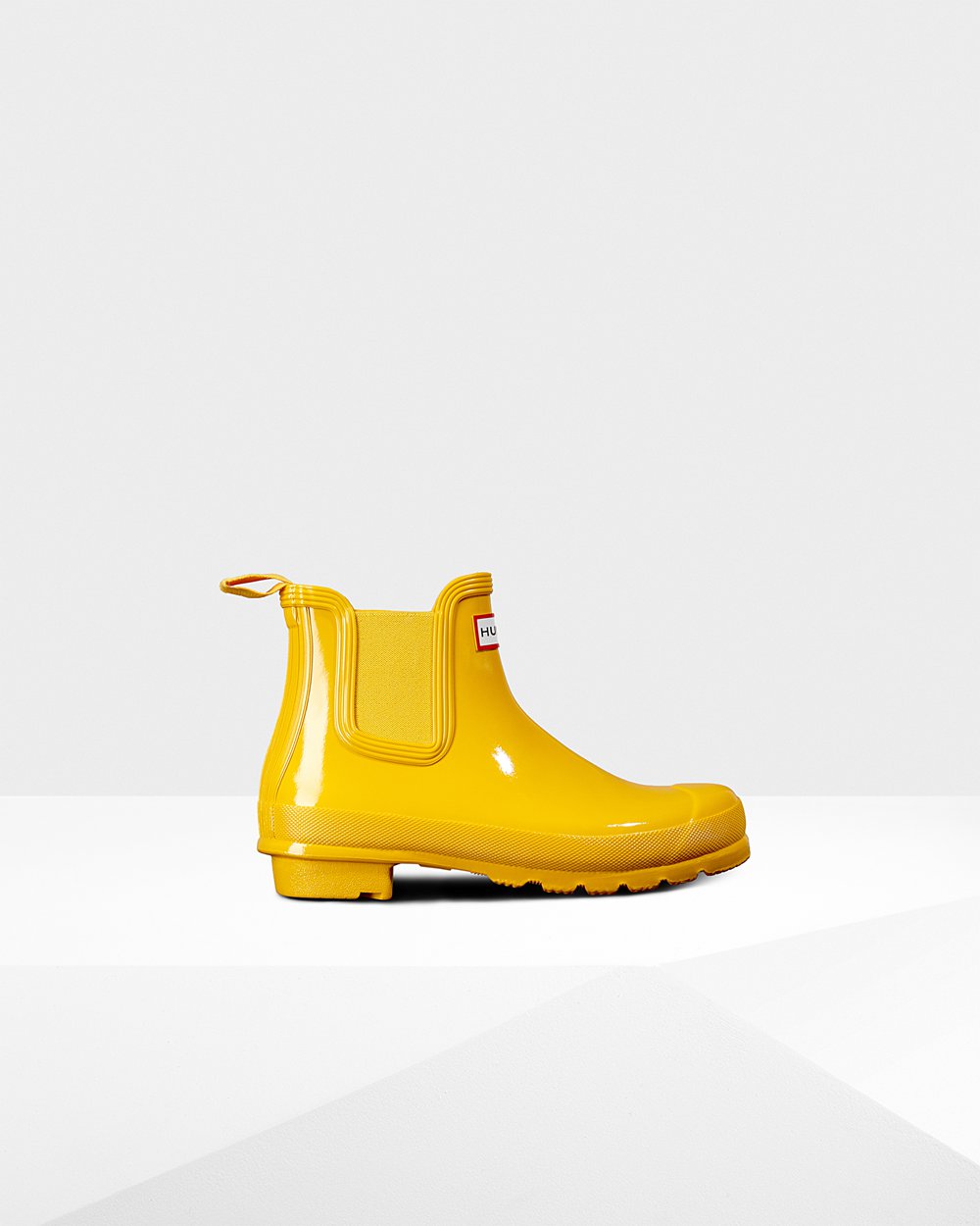 Bottes Chelsea Hunter Original Gloss Femme Jaune XTZDGAF-60